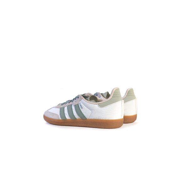 Adidas Samba OG Sneakers White Silver Green Size Women’s 8.5 - Picture 4 of 9